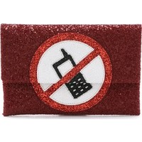 Anya Hindmarch No Mobile Valerie Glitter Clutch photo