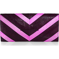 Beirn Extra Large Chevron Snakeskin Envelope Clutch photo