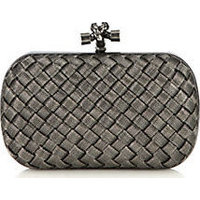 Bottega Veneta Intrecciato Brass Knot Clutch photo