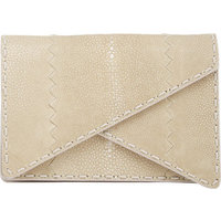 Bottega Veneta Shagreen Double-Flap Clutch photo