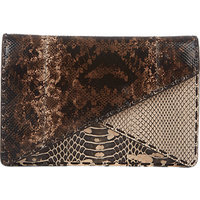 Bottega Veneta Snakeskin Double-Flap Clutch photo