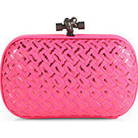 Bottega Veneta Woven Metallic Mini Knot Clutch photo