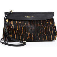 Burberry Leopard-Print Calf Hair & Leather Flap Crossbody photo