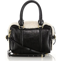 Burberry Mini Bee Leather & Shearling Bowler Bag photo