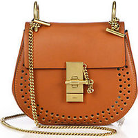 Chloé Drew Mini Perforated Leather Crossbody Bag photo