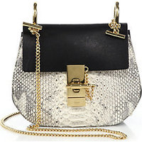 Chloé Drew Small Leather & Python Shoulder Bag photo