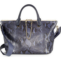 Chloé Baylee Medium Python and Leather Satchel photo