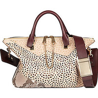 Chloé Baylee Medium Perforated Leather & Snakeskin Satchel photo