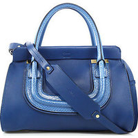 Chloé Everston Medium Double-Carry Leather & Snakeskin Satchel photo