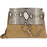 Chloe Faye Medium Python & Suede Shoulder Bag photo