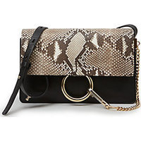 Chloe Faye Small Python & Calfskin Flap Clutch photo