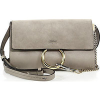 Chloe Faye Small Suede & Calfskin Clutch photo