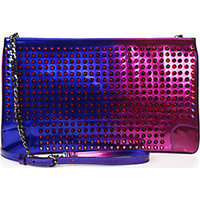 Christian Louboutin Loubiposh Studded Metallic Ombre Leather Clutch photo