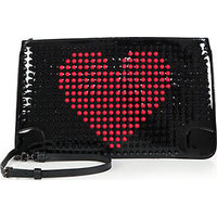 Christian Louboutin Loubiposh Studded Patent-Leather Valentine Clutch photo