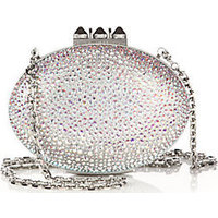 Christian Louboutin Mina Embellished Suede Burma Clutch photo