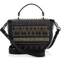 Christian Louboutin Panettone Chevron Spiked Messenger Bag photo