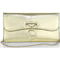 Christian Louboutin Riviera Metallic Snake-Embossed Clutch photo