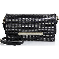 Christian Louboutin Rougissime Metallic Raffia & Leather Woven Clutch photo