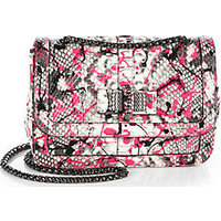 Christian Louboutin Sweet Charity Paint-Splattered Python Small Shoulder Bag photo