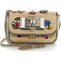 Christian Louboutin Sweety Charity Embellished Raffia Clutch photo