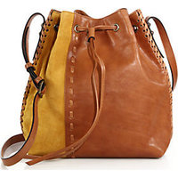 DANNIJO Thalia Leather & Suede Bucket Bag photo