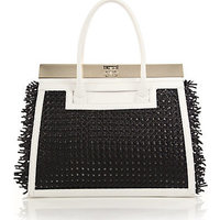 Dee Ocleppo Roma Two-Tone Leather & Rattan Convertible Tote photo