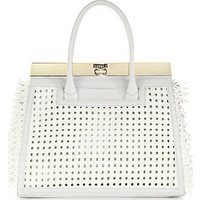 Dee Ocleppo Roma Leather & Rattan Convertible Tote photo