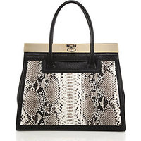 Dee Ocleppo Roma Pebbled Leather, Patent Leather & Multitone Python Convertible Tote photo