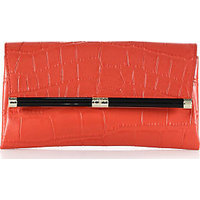 Diane von Furstenberg 440 Crocodile-Embossed Envelope Clutch photo