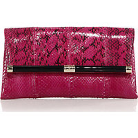 Diane von Furstenberg 440 Snake-Embossed Envelope Clutch photo