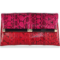 Diane von Furstenberg Colorblock Snakeskin Envelope Clutch photo