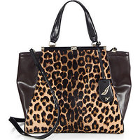 Diane von Furstenberg Leopard-Print Calf Hair Runway Tote photo