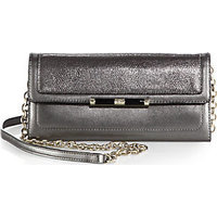 Diane von Furstenberg Lizard-Embossed Metallic Chain Wallet photo