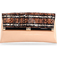 Diane von Furstenberg Snake-Embossed Envelope Clutch photo