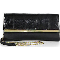 Diane von Furstenberg Voyage Snake-Embossed Clutch photo