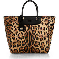 Dolce & Gabbana Crespo Leopard-Print Coated-Canvas N/S Tote photo