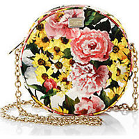 Dolce & Gabbana Floral Brocade Fan Crossbody Bag photo