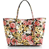 Dolce & Gabbana Floral Textured-Leather Tote photo