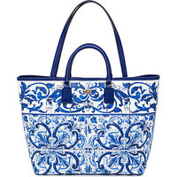 Dolce & Gabbana Italian Tile Coated Canvas Tote photo