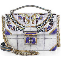 Dolce & Gabbana Italian Tile Leather Shoulder Bag photo