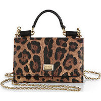 Dolce & Gabbana Leopard-Print Mini Chain Crossbody Bag photo