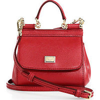 Dolce & Gabbana Sicily Micro Textured Leather Top-Handle Satchel photo