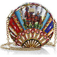 Dolce & Gabbana Multicolor Brocade Fan Crossbody Bag photo