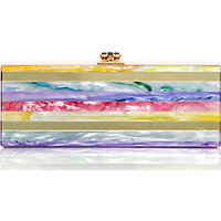 Edie Parker Flavia Striped Acrylic Clutch photo