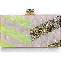 Edie Parker Jean Diagonals Glittered Acrylic Clutch photo