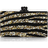 Edie Parker Jean Glittered Zebra Acrylic Clutch photo