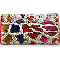 Edie Parker Lara Jumbo Multicolor Python & Acrylic Clutch photo