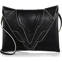 Elena Ghisellini Two-Tone Leather Envelope Clutch photo