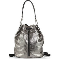 Elizabeth and James Cynnie Metallic Snake-Embossed Sling Backpack photo