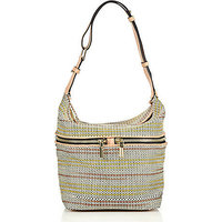 Elizabeth and James James Woven Raffia & Leather Hobo Bag photo